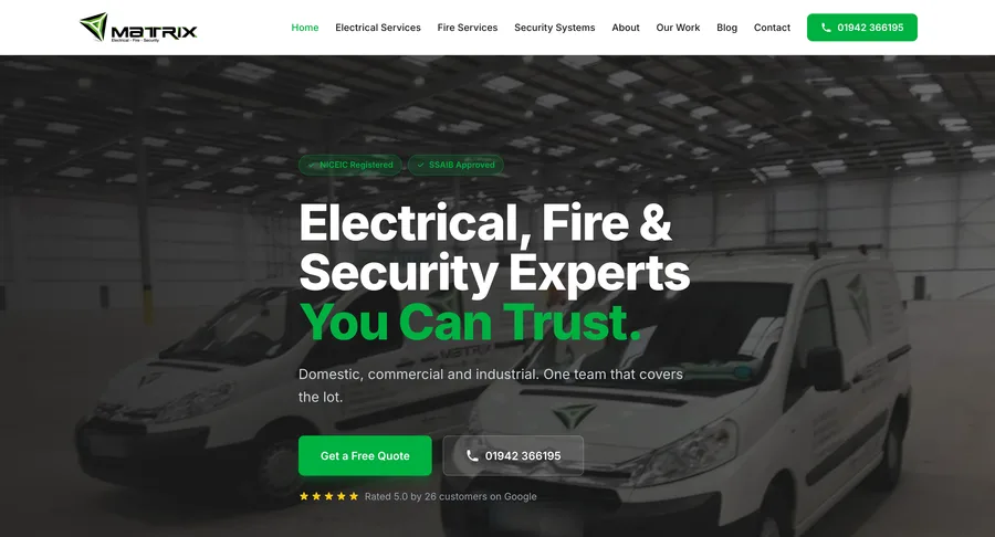 Screenshot of the Matrix FSE website